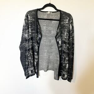 Eileen Fisher Fine Organic Linen Crepe Knit round neck Jacket 1X